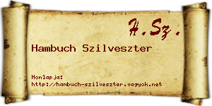 Hambuch Szilveszter névjegykártya