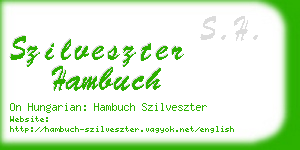 szilveszter hambuch business card